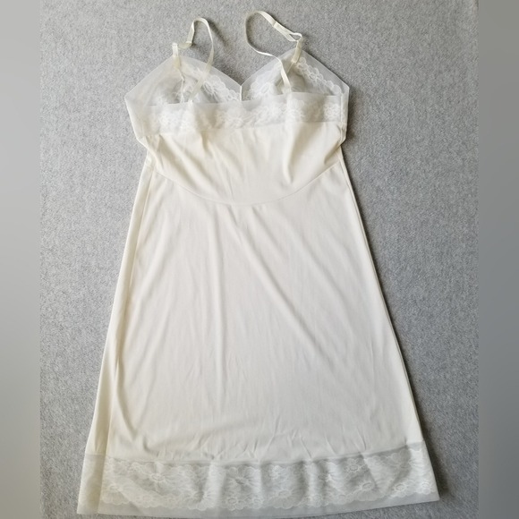 Vanity Fair Womens Vintage Slip Ivory Lace Trim Midi Dress USA Fairy Sz 36 - Picture 4 of 15